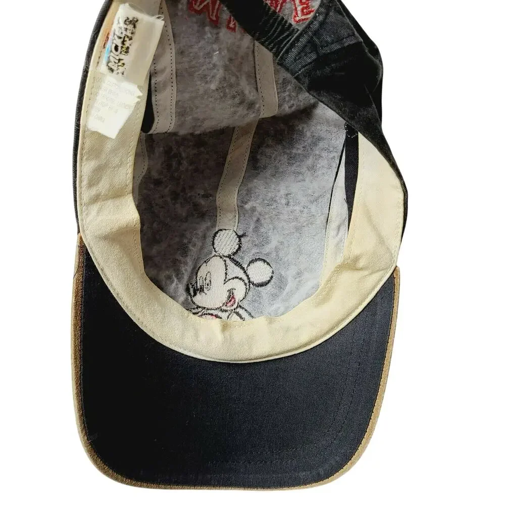 Vintage Disney Mickey Unlimited Mickey Mouse Embroidered Leather Brim Youth Hat